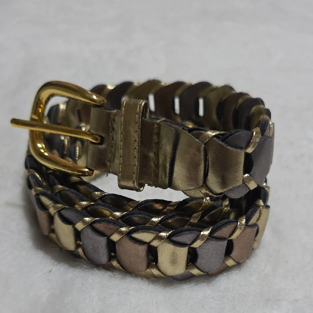 Elegant Gold and Brown Woven‎ Belt